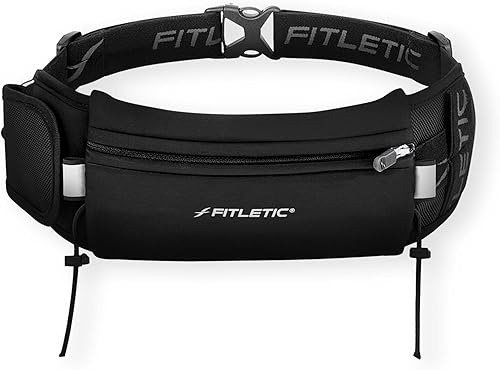 Fitletic - Ultimate II - Bolsa para correr con geles, bolsa para corredores, cinturón para correr con trabillas de gel, bolsillo exterior, bolsillo