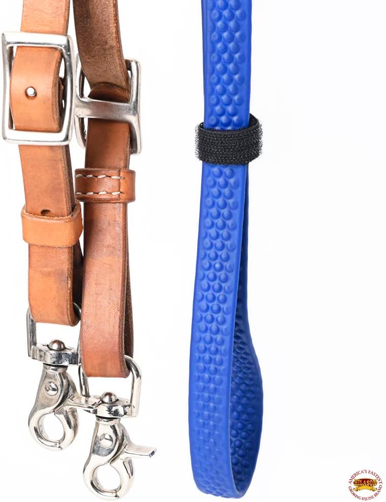 HILASON 8 Ft Horse Western Leather Rubber Grip Barrel Split Reins