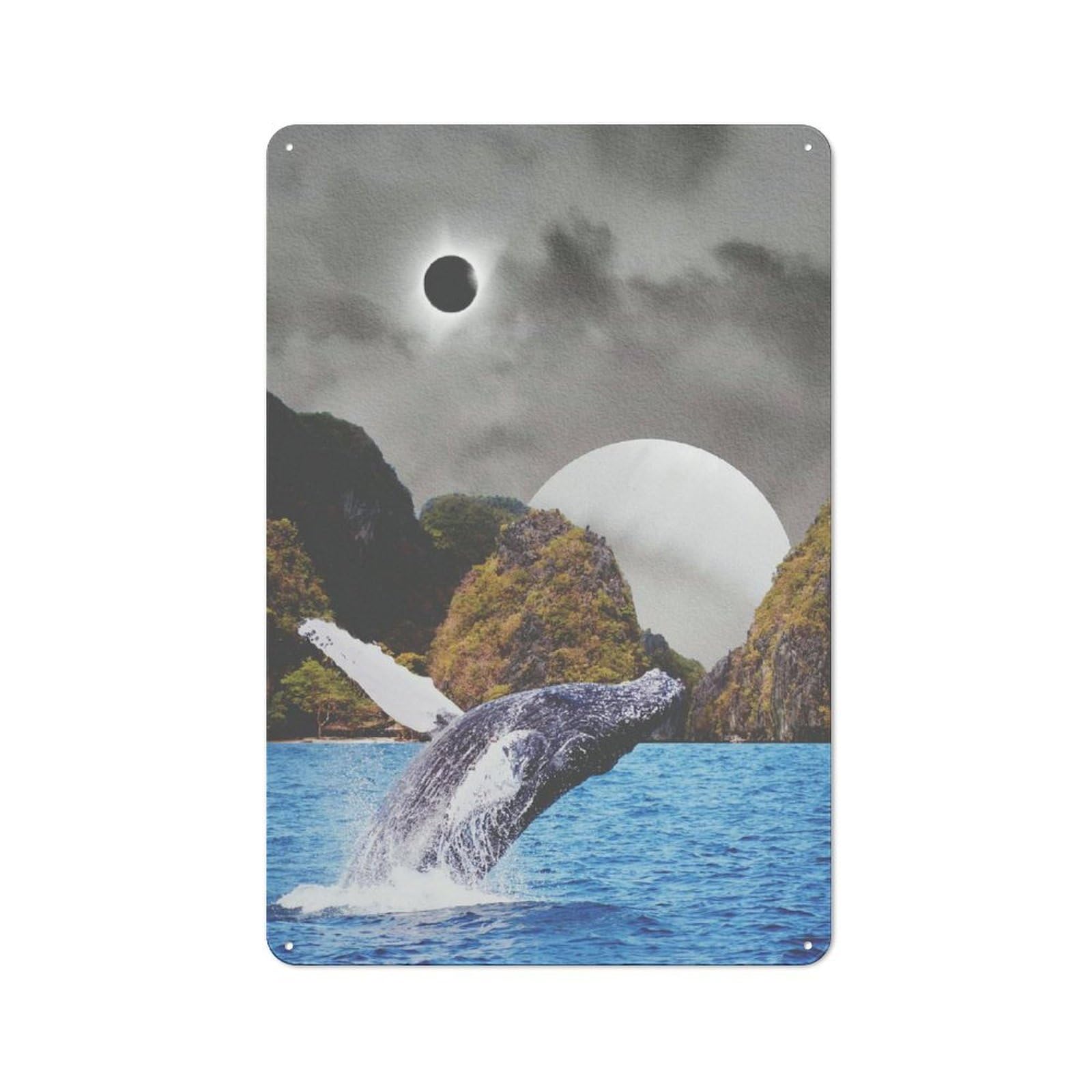 Junmoney A Whale Of A Time Vintage Metal Plaque 30X20cm For Guest Room Or Hallway, A Decorative Christmas Gift For Guest Room Decorators