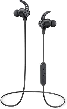 Wireless Headphones, Bluetooth 5.2 Stereo aptX Wireless Earbuds Bass Bluetooth Earbuds Bulit-in Mic with 16H Playtime, Magnetic, IPX7 Waterproof Perfect for Sport, Gym, Normal, Dark Pitch