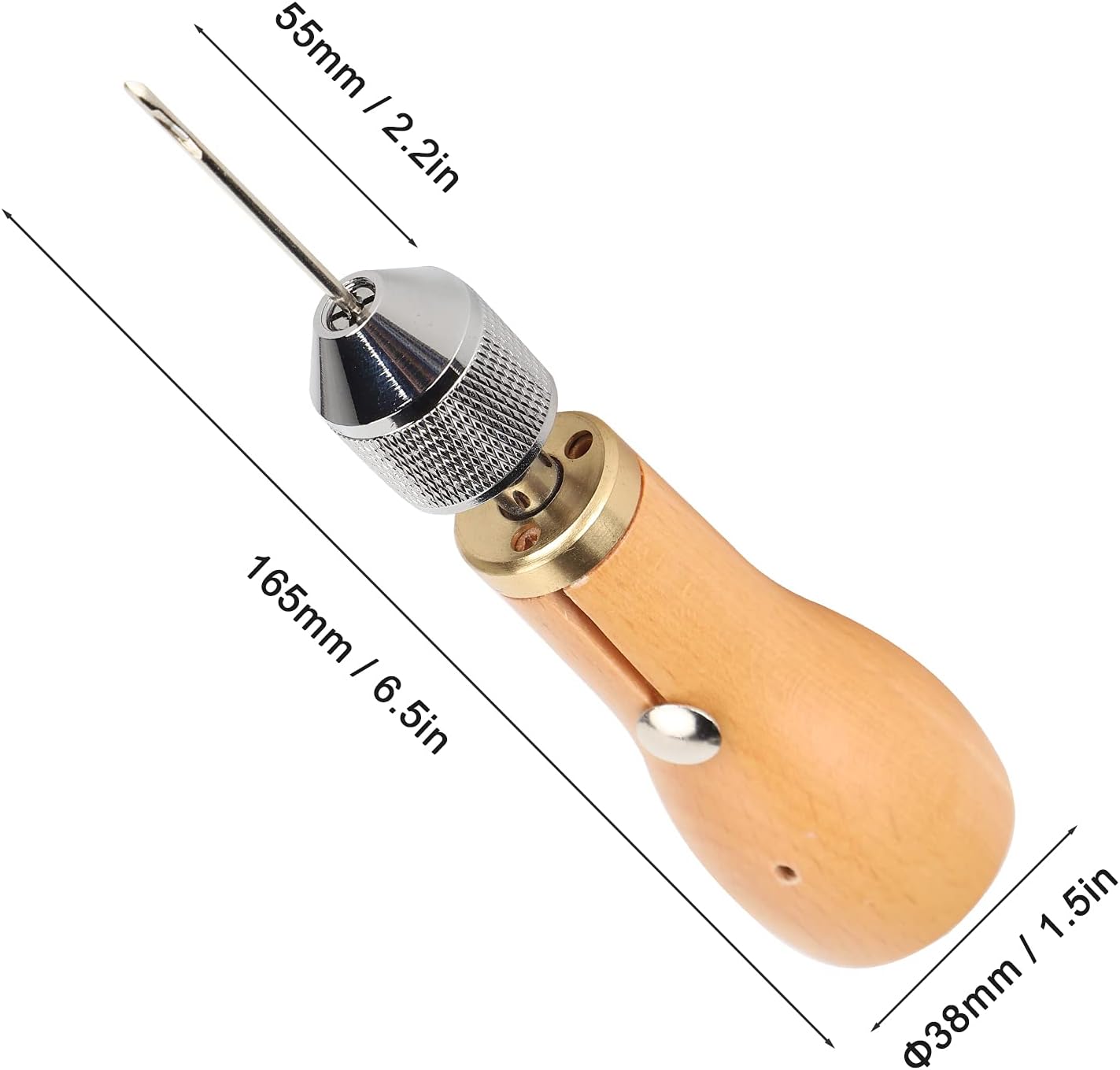 Sewing Awl Kit - Speedy Stitcher Leather Sewing Kit with Hand Stitcher,2PCS Needles,Waxed Thread,Screwdriver for Leather Canvas Oxford Thick Fabric, Shoes, Bags,Tarp Stitching Material