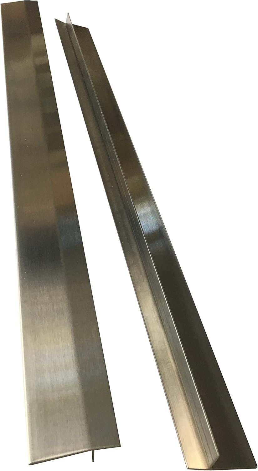 1-3/8 inches Wide Stainless Steel Kitchen Stove/Counter Top Gap Covers (Various 18 inches-25 inches Lengths) (Length: 25 inches), Silver (KGCSS25)