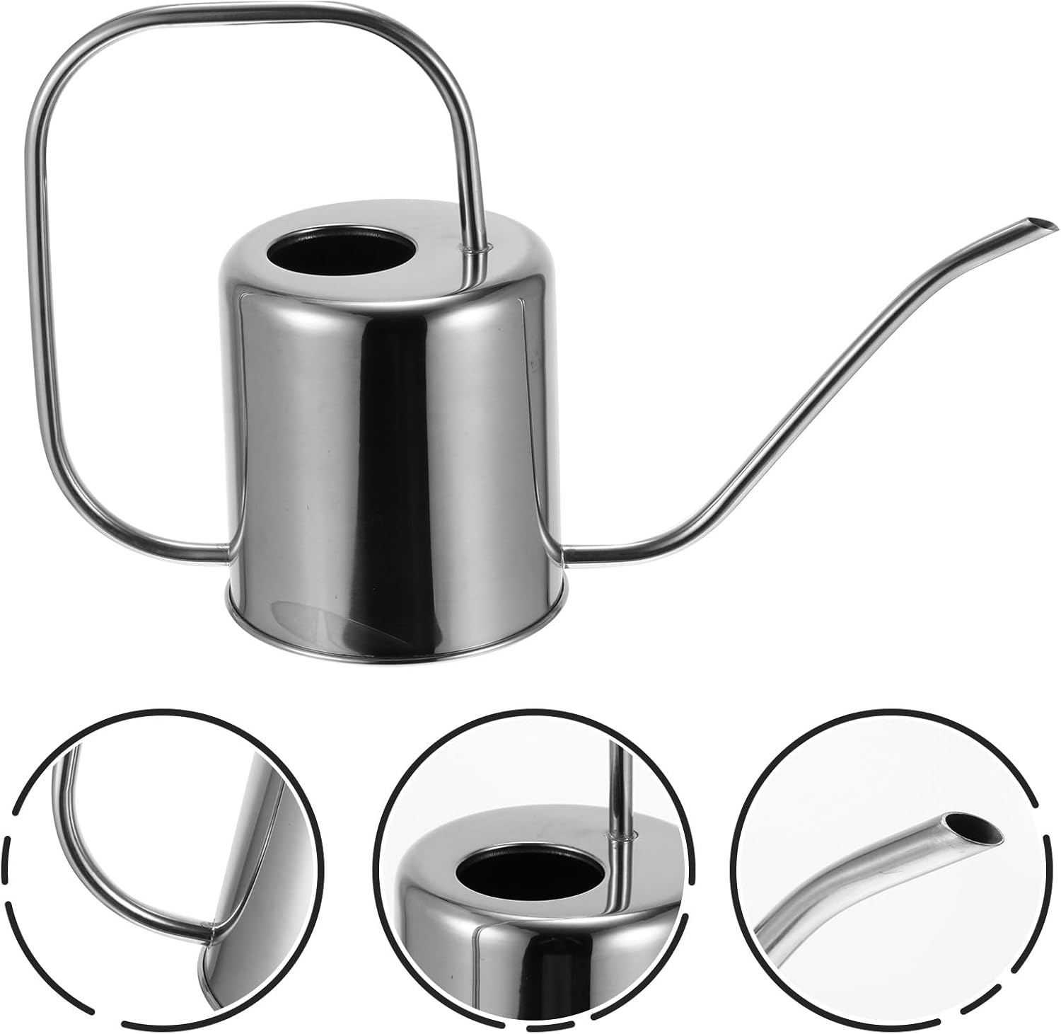 Uonlytech 5l Stainless Steel Long Spout Watering Can Garden Tool for Indoor and Outdoor Plants with Sturdy Handheld Watering Kettle