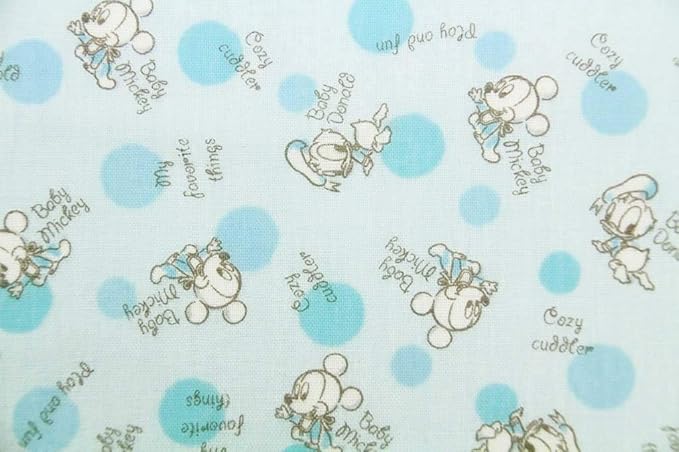 Amazon 生地 50cm単位 キャラクター ダブルガーゼ ディズニーベビー ミッキー ドナルド G 7401 1 布 ディズニー B ブルー 並行輸入品 布 生地 通販