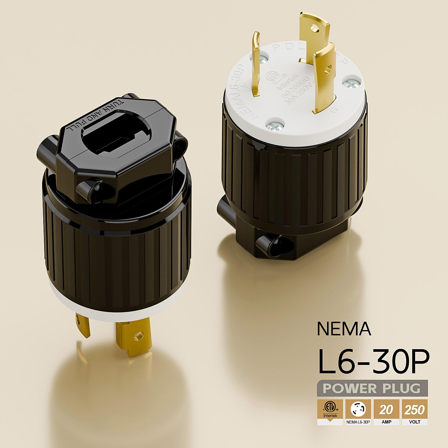 えむ 30C 16点 Nema L16-30P Male 30A 480V Industrial Grade AC Power Plug, [ETL