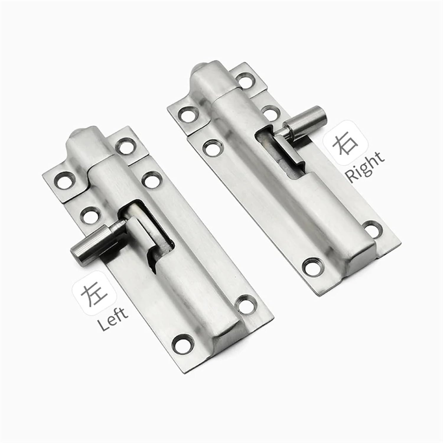 Stainless Steel Slide Bolt Bathroom Bedroom Toilet Sliding Lock Latch Old-Fashioned Door Pin Two-Way Left Right Mounting 1Pcs(200-3 Left)