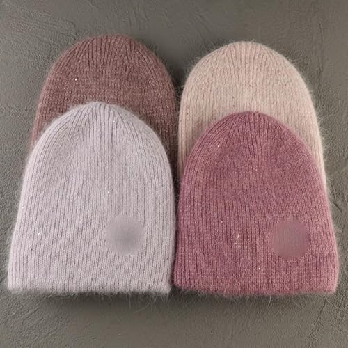 JYHBHMZG Gorro feminino de malha com lantejoulas de inverno macio e quente gorro feminino gorro de e