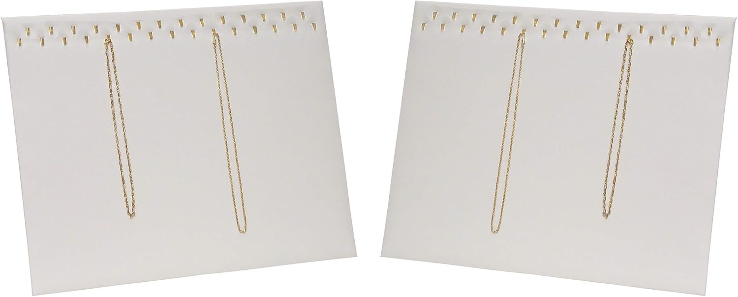 2 Pieces of White Leatherette 23 Hook necklace jewelry tray/display organizer/pad/showcase/display case