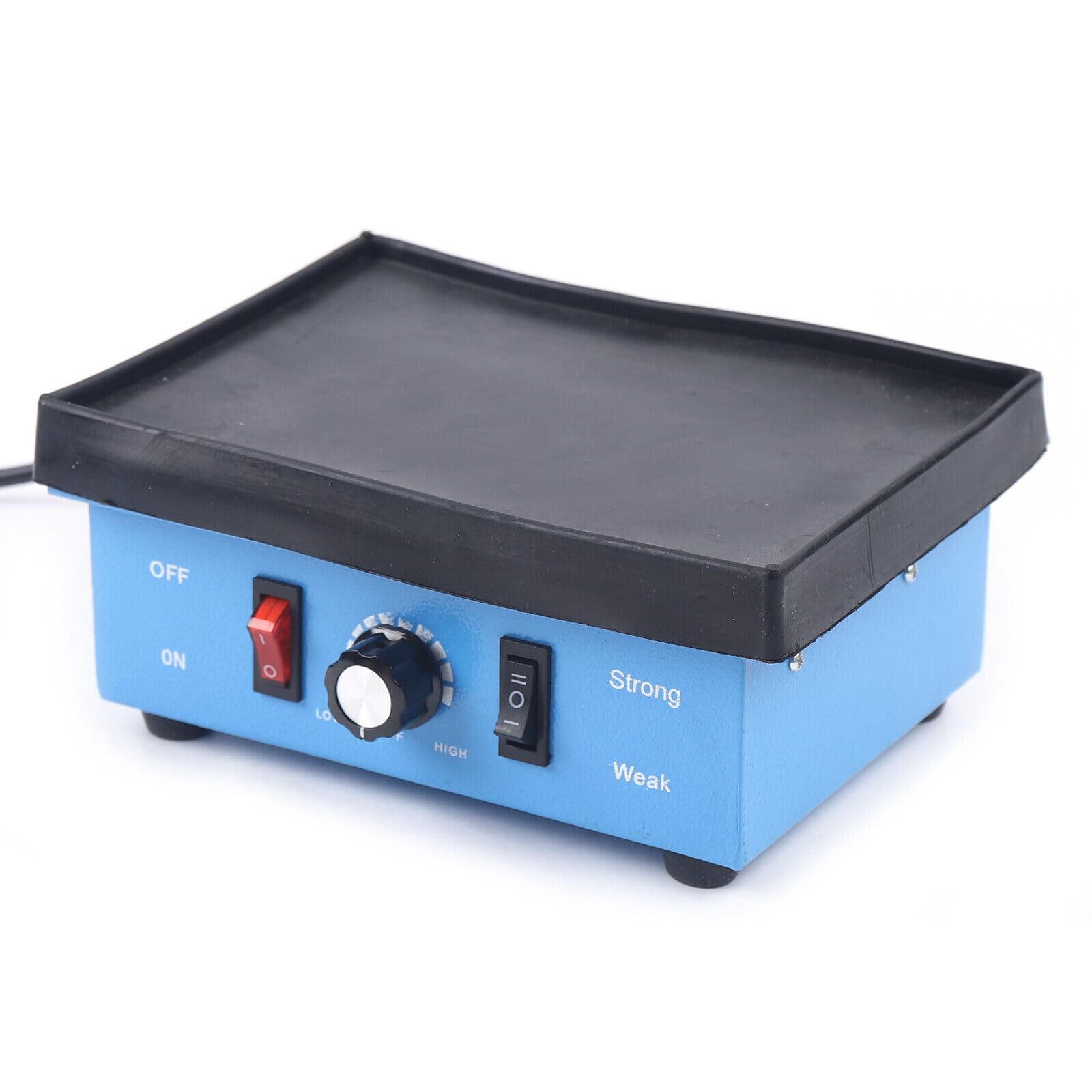 Dental Gipsrüttler, Oszillator Vibrationsplatte 220V, Blau Zahntechnik Gipsrüttler 130W, Rechteckig Vibrator Shaker, Dental Lab Ausrüstung für Zahnärzte (EU-Stecker)
