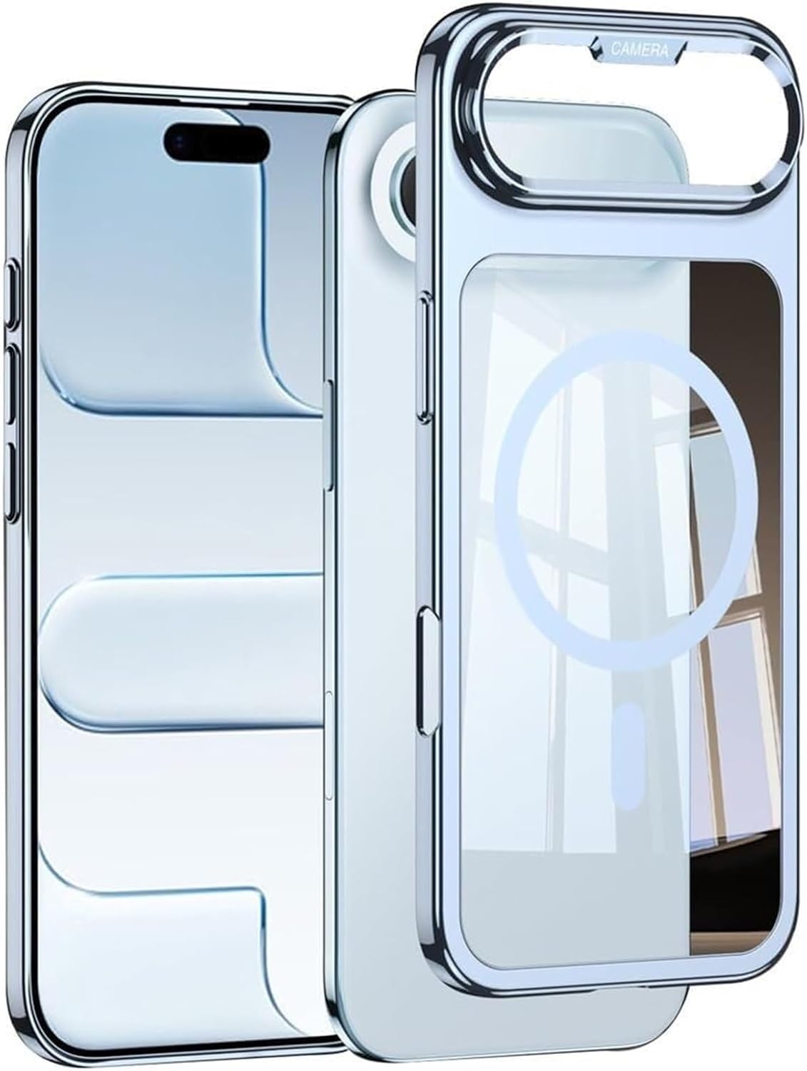 Anti-Yellowing Clear Magnetic Case for iPhone 17/17 Air/17 Pro/17 Pro Max, Slim Shockproof Cover with Strong Magnet, Wireless Charging & Scratch-Resistant(Gold,17 Air)
