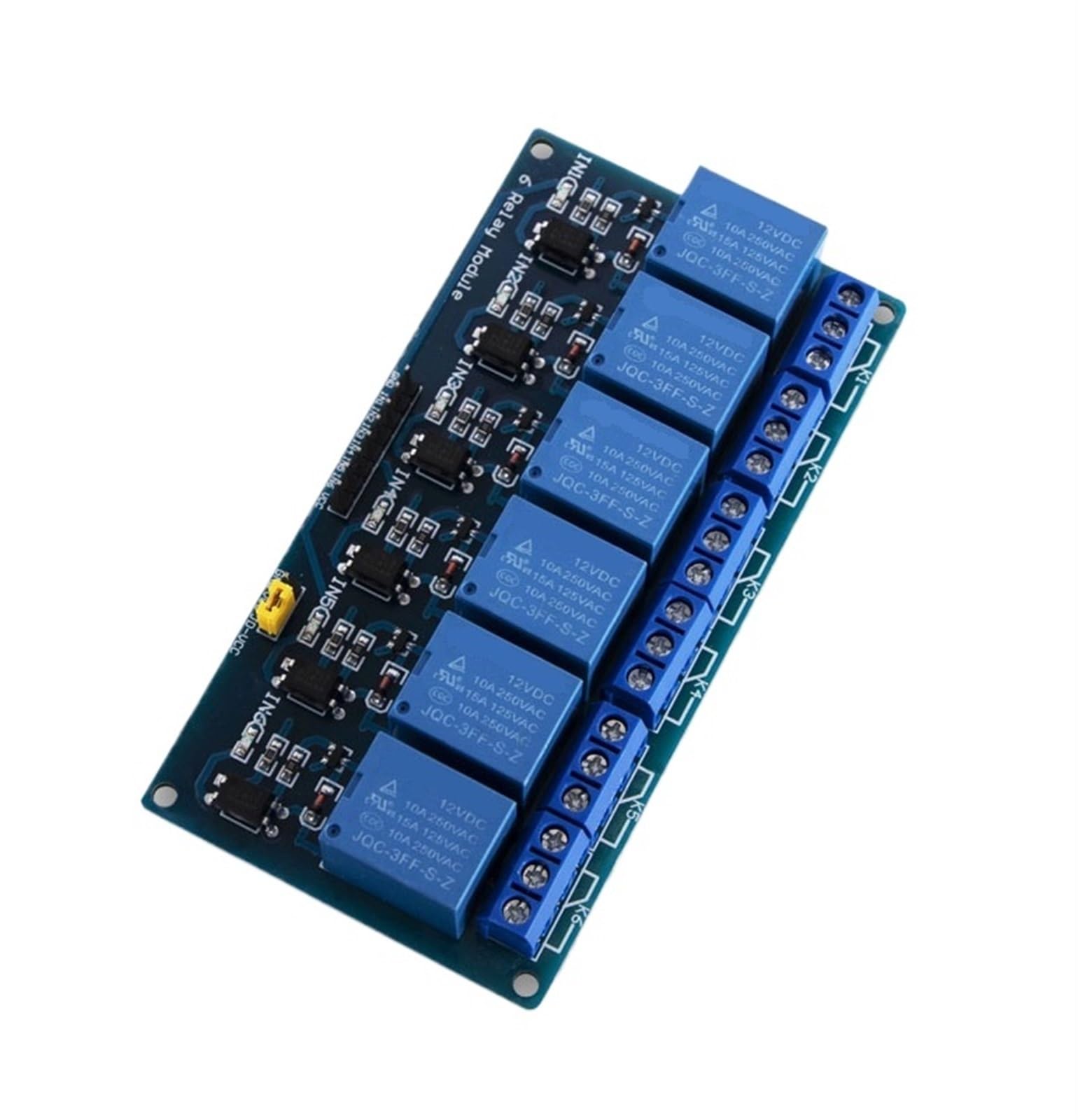 Module de carte de contrôle de relais 12V CC pour intégration en armoire électrique 6 canaux