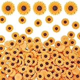 PH PandaHall 200pcs Flower Charms Sunflower Resin Cabochons 15mm Daisy Flowers Cabochons Flatback Cabochon for Sunglasses Shoe Hairpin Spring Summer Jewelry Making Headwear Scrapbooking Embellishment