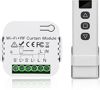 Nizirioo Kit de commande de volet roulant, moteur et télécommande RF, portée 100 m, interrupteur pour volets roulants, stores, auvents
