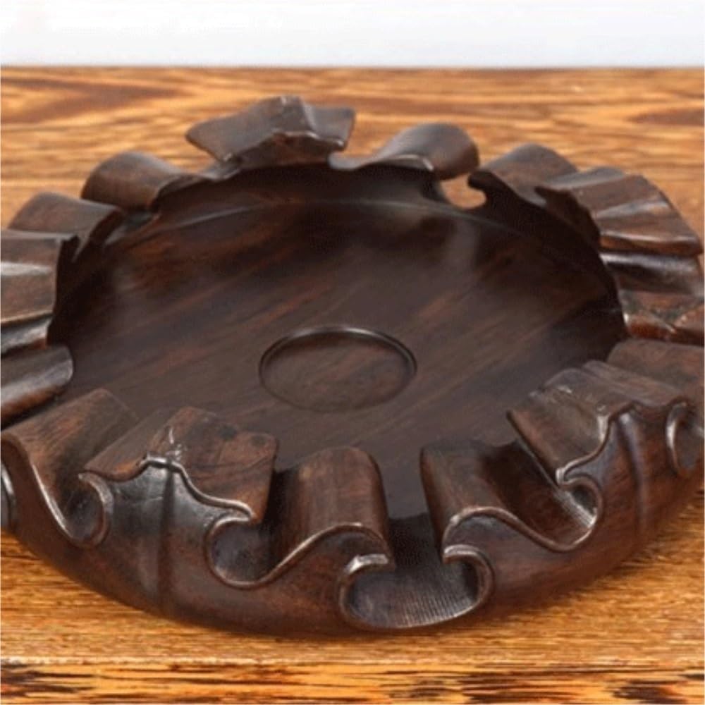 Bonsai Pedestal Vase Pedestal Stands Solid Wood Round Solid Base Vase Fish Tank Crafts Buddha Statue Ceramic Incense Burner Solid Wood Bottom Pad Planter Stand Plant Holder