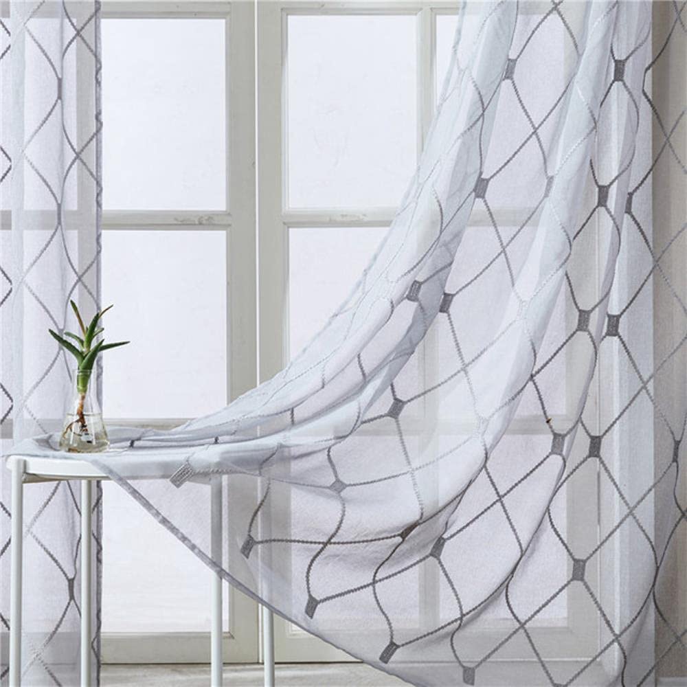 Broderedains cuisine et salon à broderie fine | Rideaux de fenêtre chic