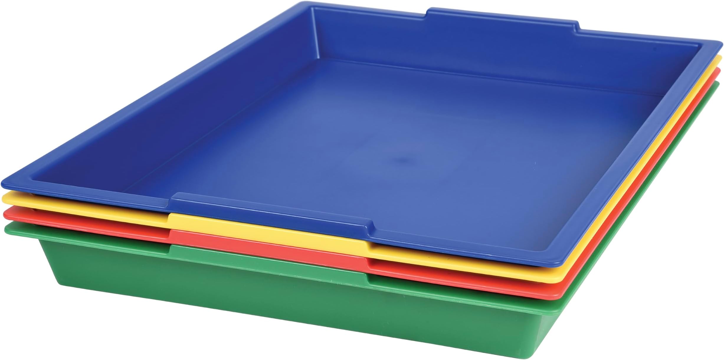 Constructive Playthings Messy Trays for Paint, Water and Sand Toys, Classroom Supplies, Toddler Toys for Creative Play, Set of 4 Trays, Ages 3 Years and Older