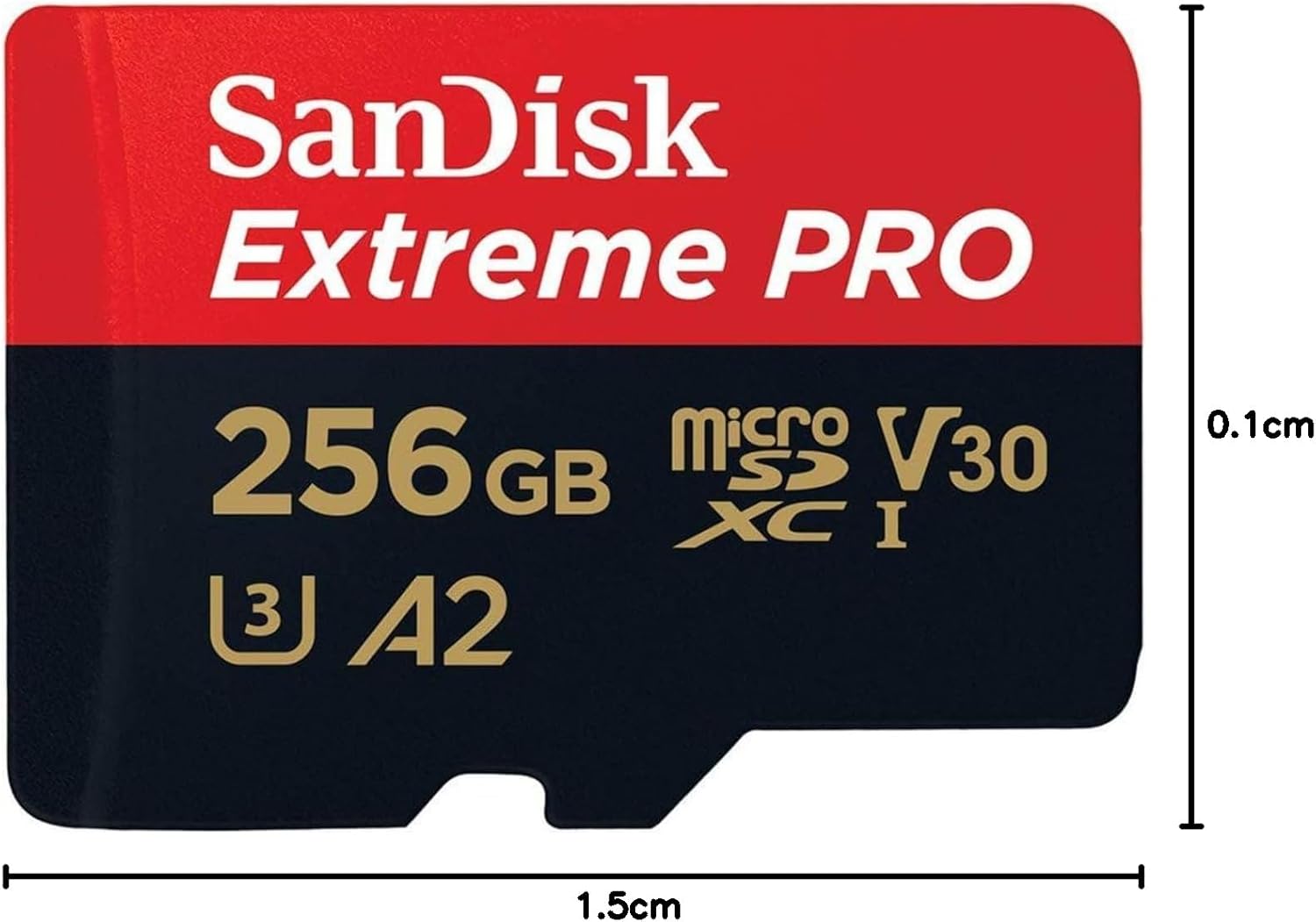 SanDisk CARTÃO DE MEMÓRIA MICRO SD 256GB EXTREME PRO 170-90MB U3 C/ADAP (SDSQXCZ-256G-GN6MA), Preto/Vermelho