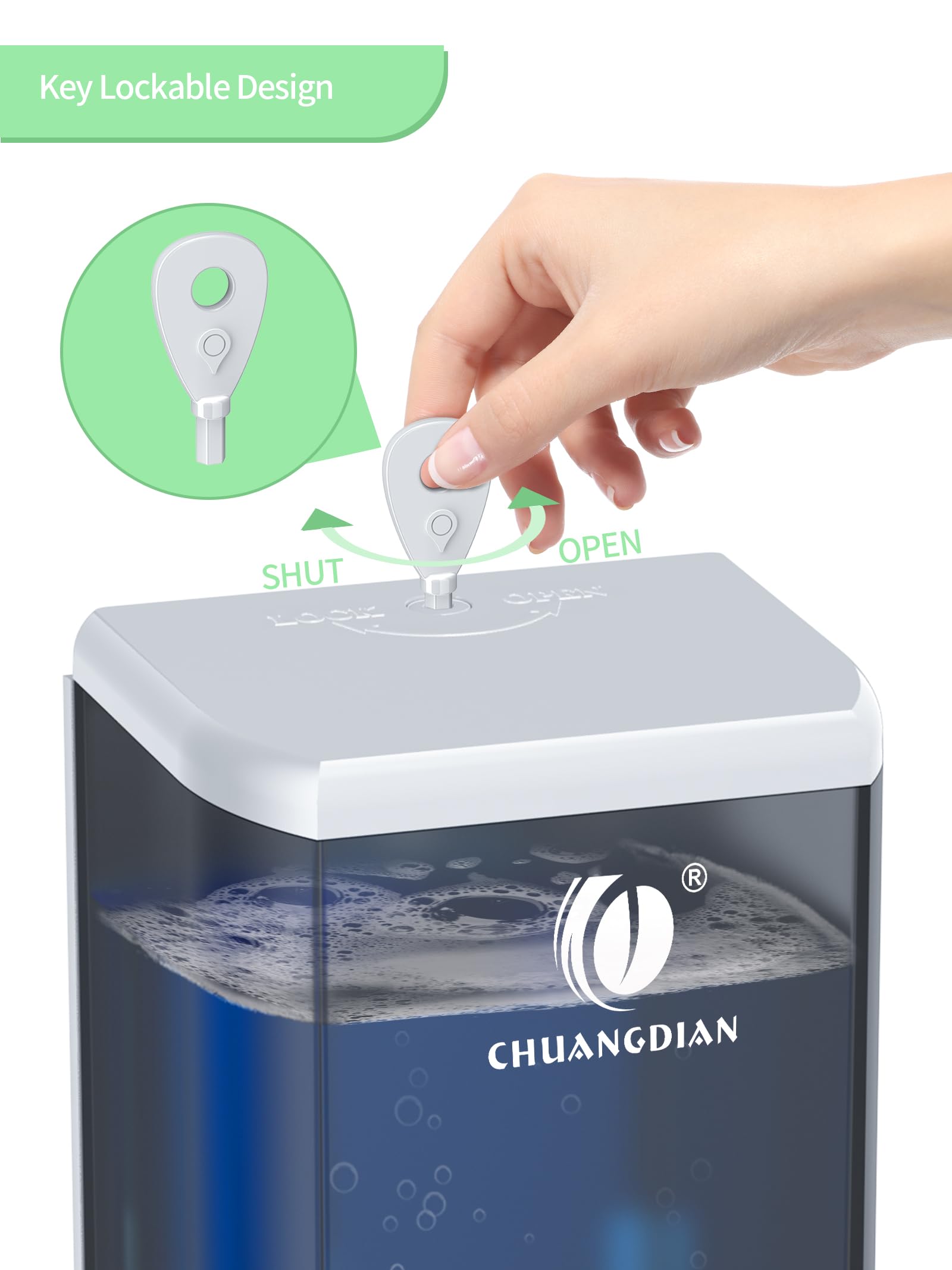 Dispenser Sapone Muro Manuale 1000 ML, Dispenser Sapone Liquido per Cucina Bagno Doccia Shampoo Bagnoschiuma Ristoranti Hotel Ospedali Studi Professionali Palestre,Senza Pugni, Bianco Perla