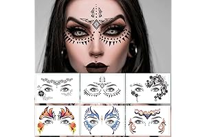 9 Pack Face Art Tattoos for Enchanting Halloween
