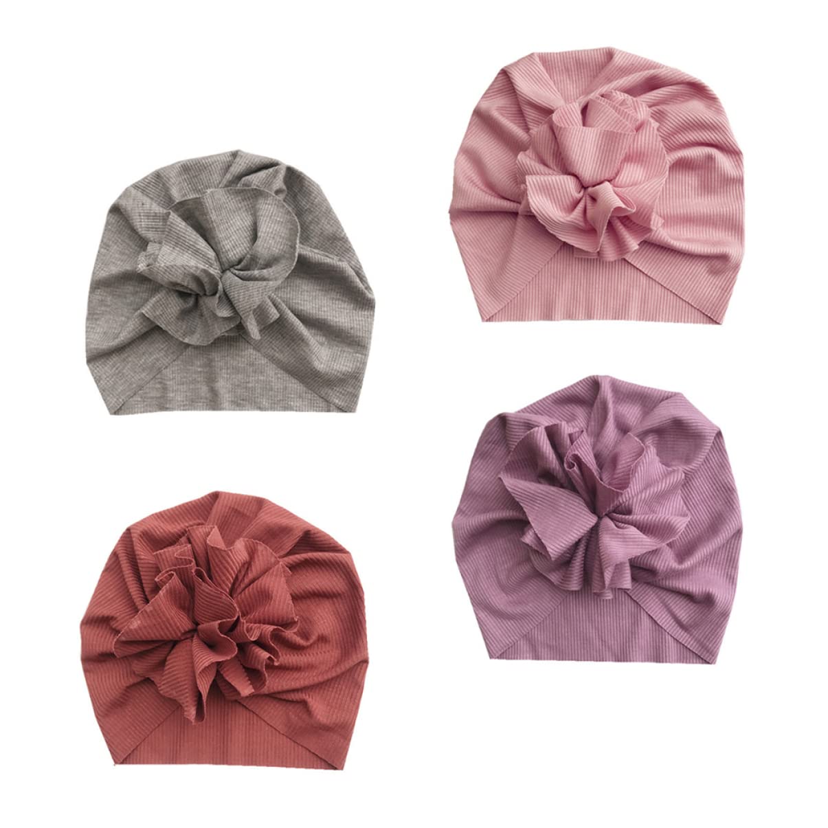 Toddmomy 8Pcs Copricapo Ragazze Anno Bambini Bambini Bambini Delicati a Forma di Adorabile Nodo Comodo Crochet Neonato Beanie Cappelli Caldo Fiore Vivaio Bowknot Cappello con Fiocco