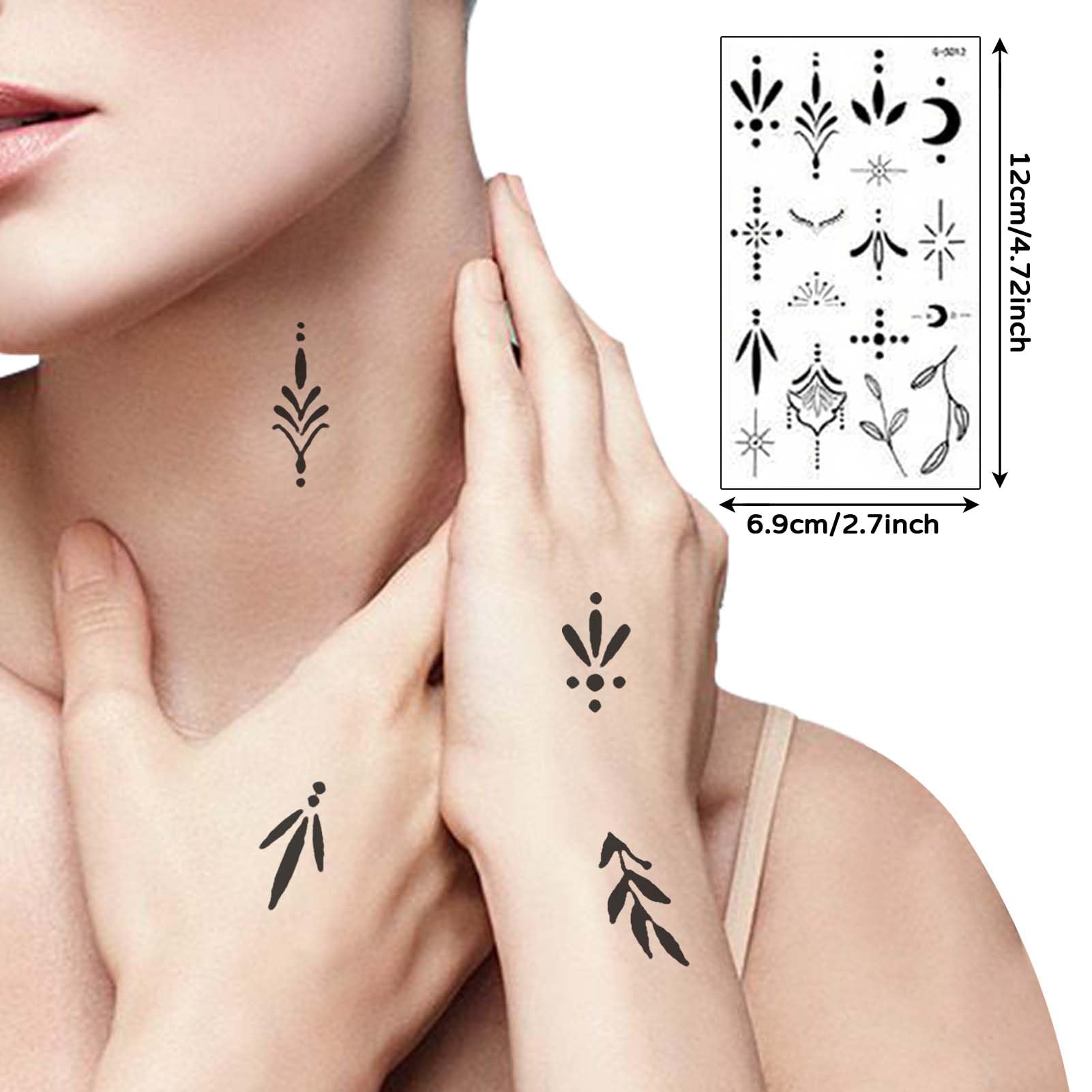 20 Sheets Temporary Tattoos for Women Girls Waterproof Long Lasting Fake Tattoos Black Flowers Wild Plant Butterfly Stick on Tattoos Semi Permanent Transfer Tattoos Stickers for Makeup Accessories - Image 4