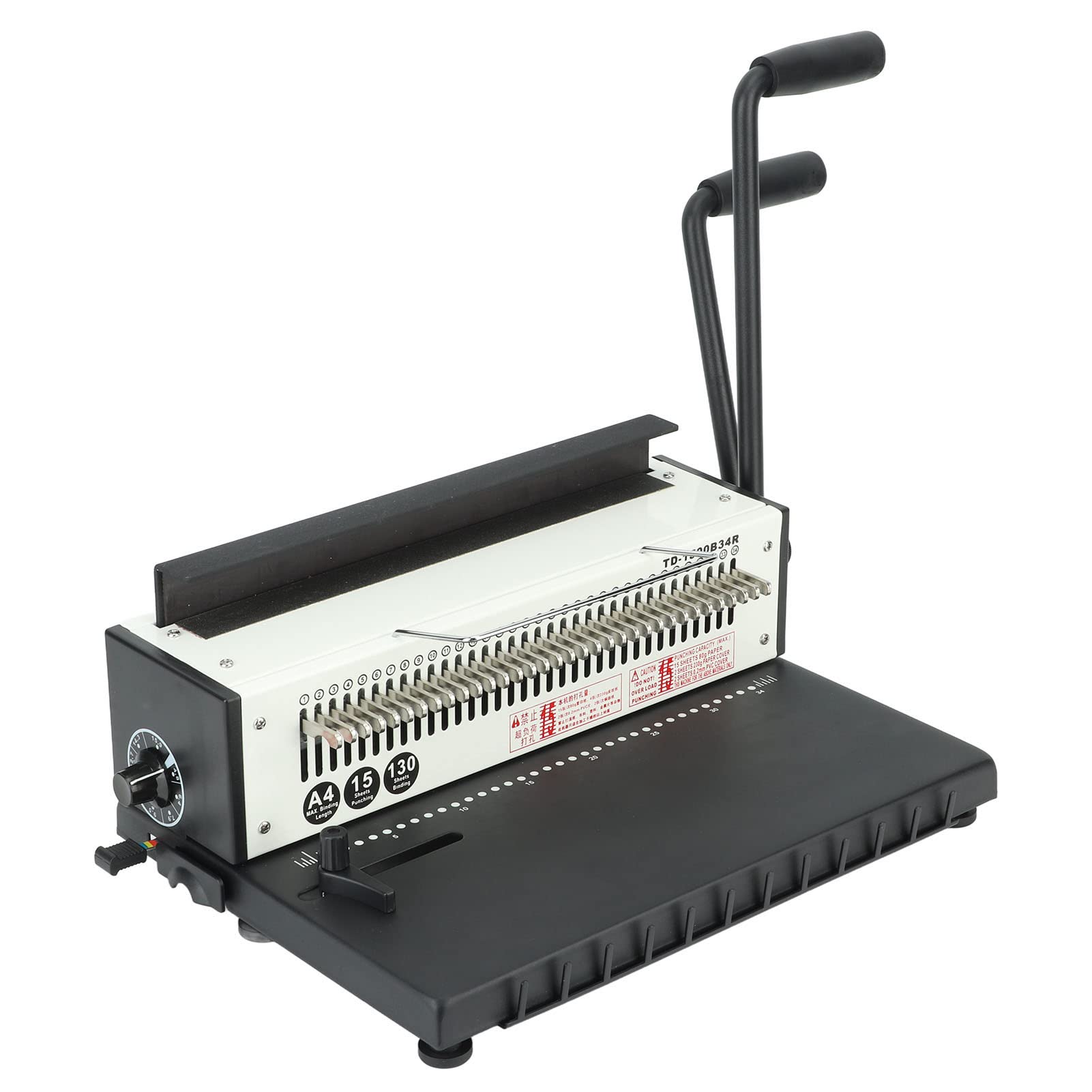 Spiralbindemaschine 1 bis 34 Löcher Stanzung mit großer Kapazität Spiralspulenbindemaschine für A4 A5 Briefgröße (Rundloch)
