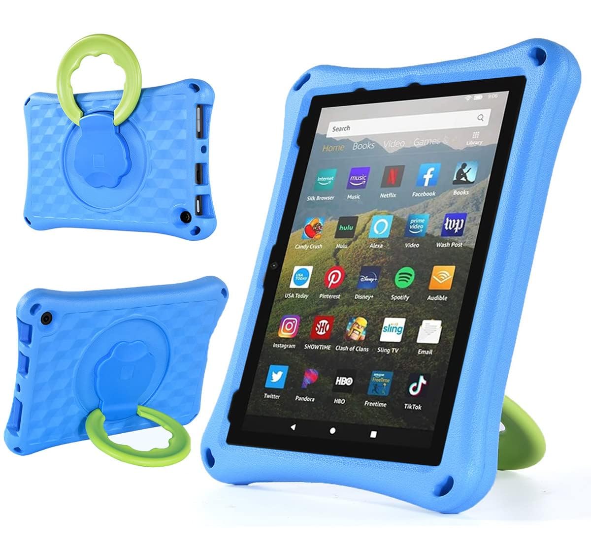 Compatibile con Kindle Fire HD 10 Tablet (13a generazione 2023), custodia antiurto robusta con cavalletto rotante a 360°, custodia resistente per tablet con tracolla (blu navy Compatibile con Kindle Fire HD 10 Tablet (13a generazione 2023), custodia antiurto robusta con cavalletto rotante a 360°, custodia resistente per tablet con tracolla (blu navy
