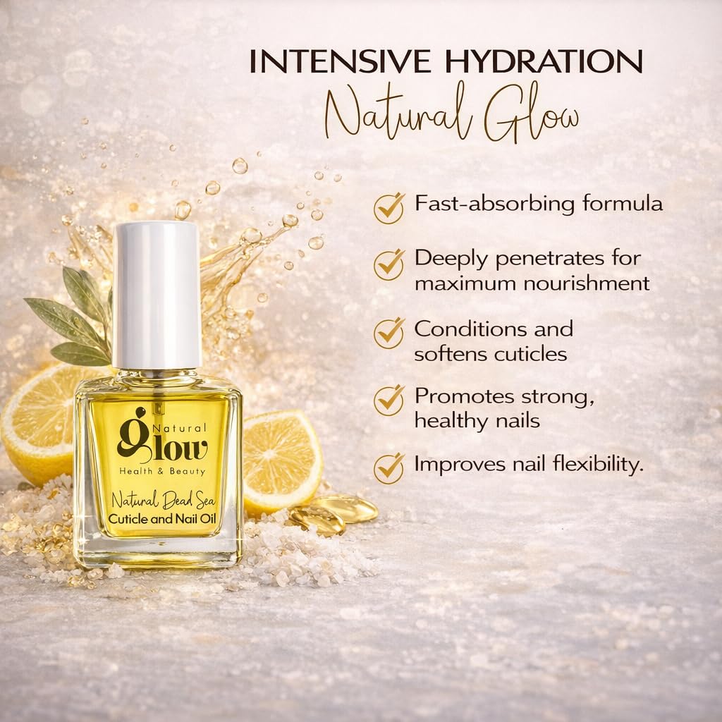 Dead Sea Cuticle & Nail Oil 5ML | Strengthens & Moisturizes Dry & Cracked Cuticles | With Almond, Olive, Argan, Jojoba & Castor Oils, Vitamin E | Nail Repair & Conditioning Oil