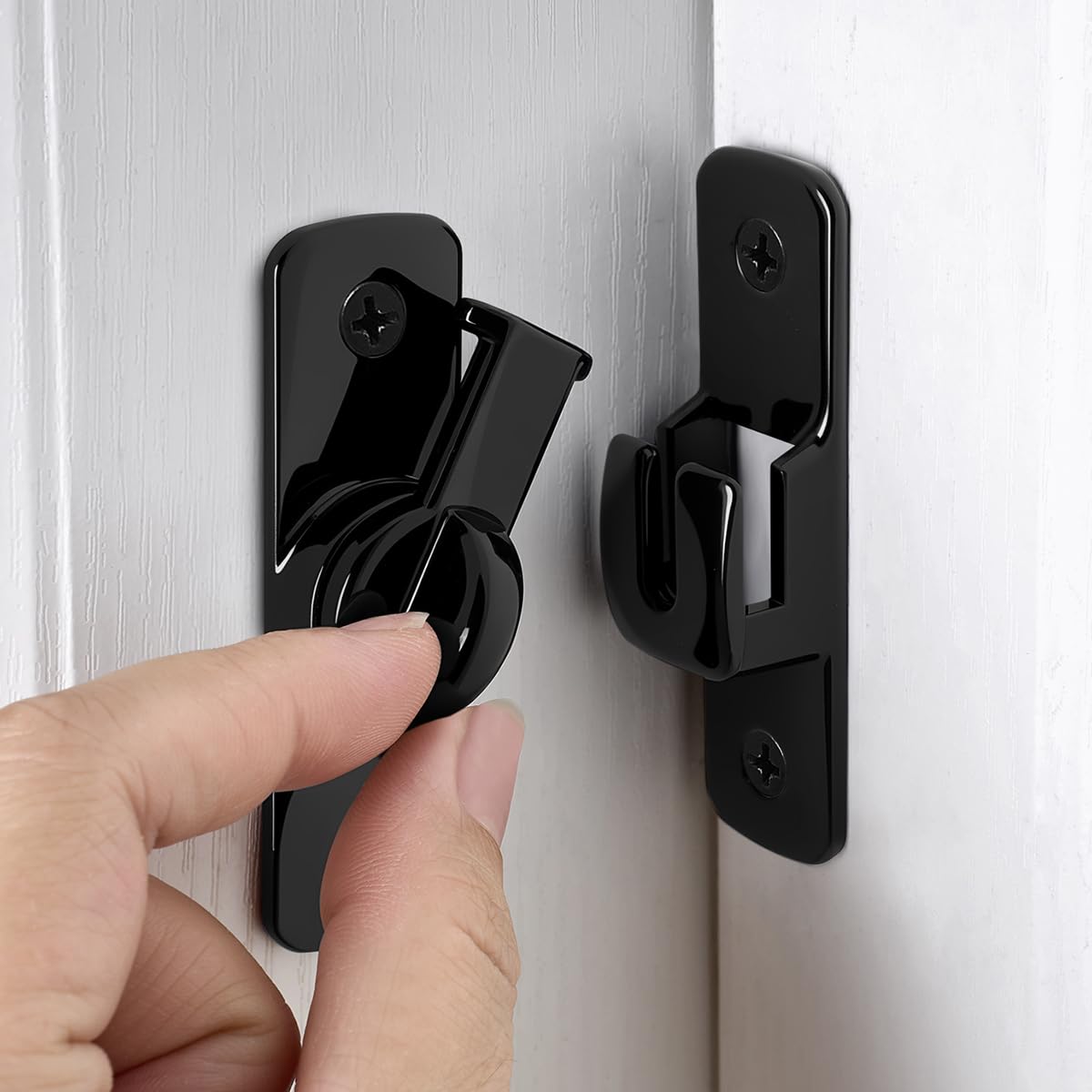 Black 90/180° Barn Door Latches，Aluminum Alloy Cabinet Lock | Sliding Door Latch,Flip Gate Latches,Right Angle Door Lock,for bedroom,cabinet,Wine Cabinet,drawer,garage,window,Pet Cage-image-39