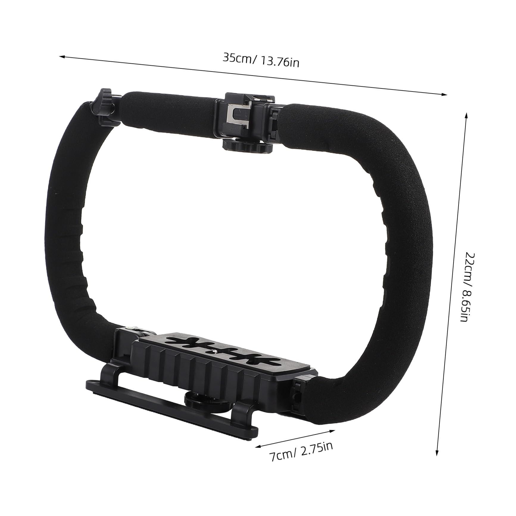 Hemobllo Estabilizador de Cámara de Mano Plegable Antideslizante Tornillo Ajustable y Apoyabrazos de Esponja para Vídeo Profesional, Soporte para Teléfono y Cámara DSLR, Equipo de