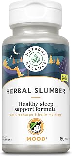 Natural Balance Herbal Slumber Supplement | Relaxation & Sleep Support Formula with Melatonin,Valerian & Hops | 60 VegCaps