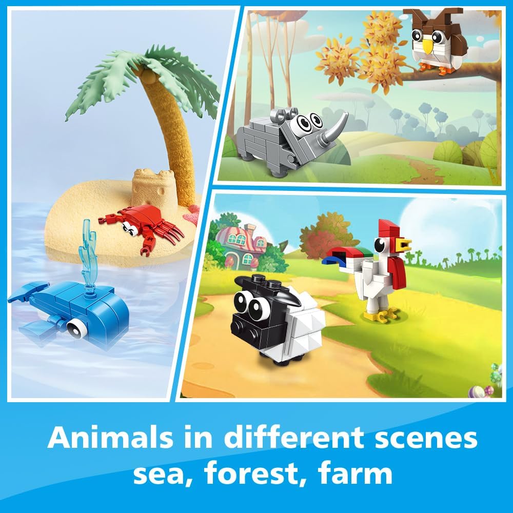 HOGOKIDS 30 Packs Party Favors for Kids - 867PCS Animal Building Blocks Sets for Easter Classroom Gifts Prizes Goodie Bag Fillers Valentines Gift Exchange for Kids Boys Girls 6+