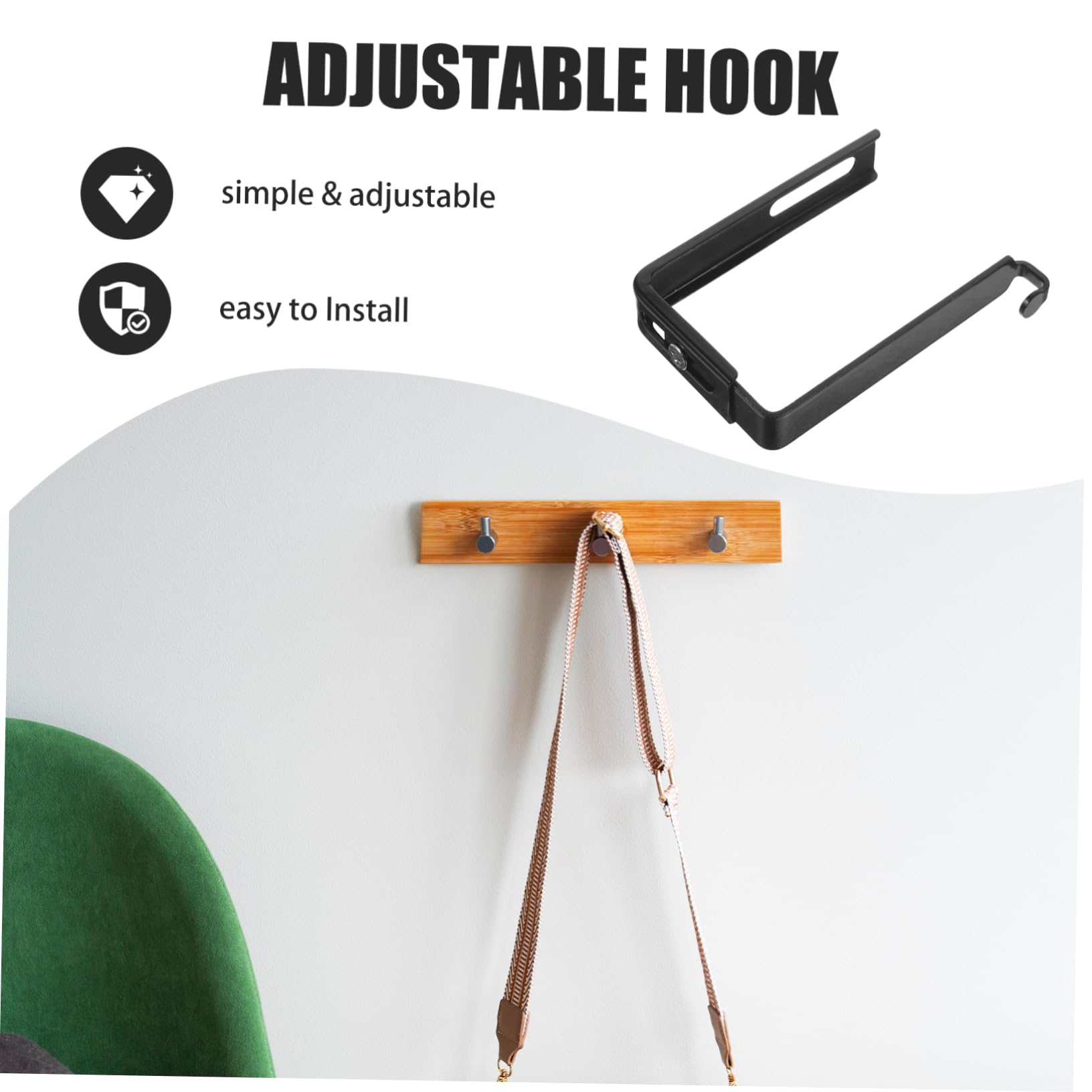 OHPHCALL Door Hook Door Back Hanger Metal Door Hanger Multi-Function Hook Easy to Install Space-Saving Organize Your Home