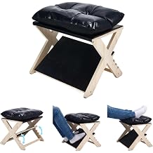 Under Desk Footrest Ergonomic Wooden Foot Stool Foot Rest with 3 Heights