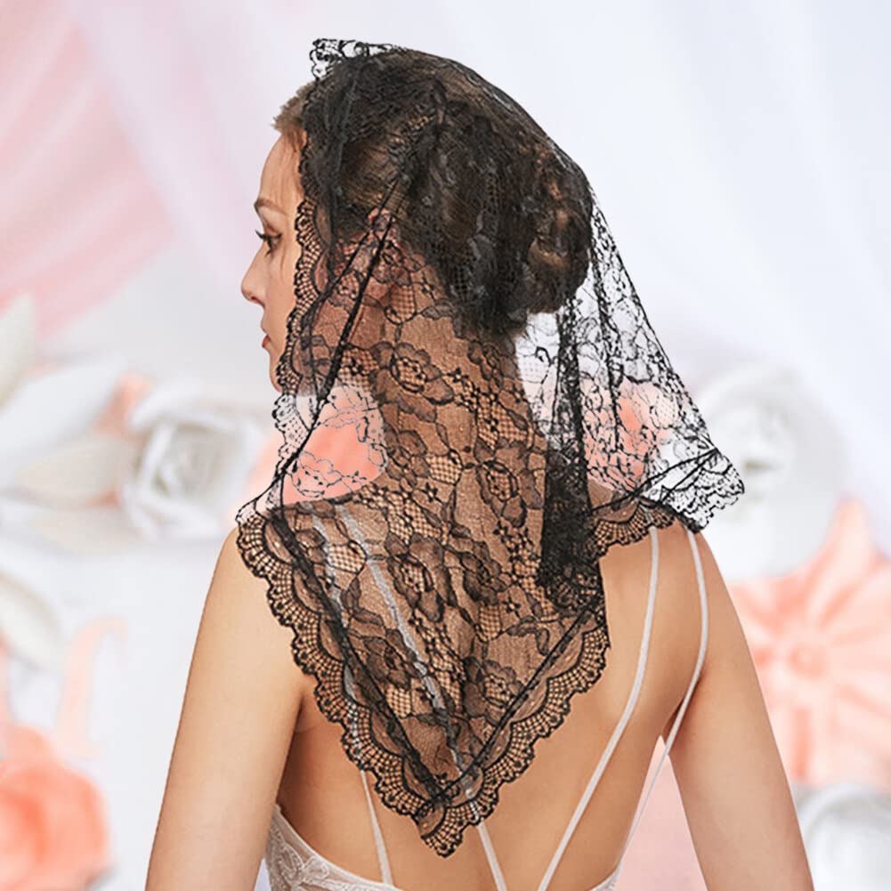 Veli da Chiesa cattolici da Donna, Velo di Pizzo gle, Velo a mantiglia, Velo da Sposa, Scialle in Tulle, Copricapo