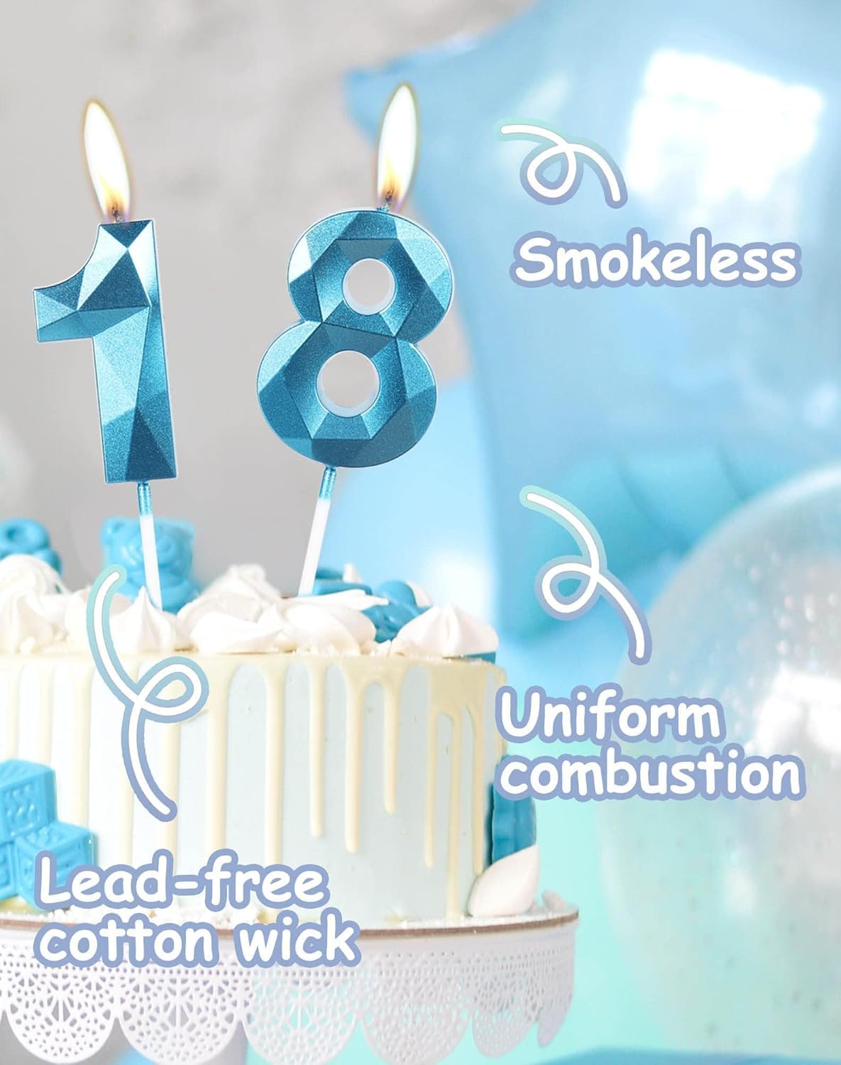 mciskin Set Candele Numero Buon 35° Compleanno, Candele Colorate da 35 con Candele Lunghe Blu Viola per Torta, Topper Candele Torta Compleanno per Ragazzo Ragazza Uomo Donna Decorazioni Festa di Compl