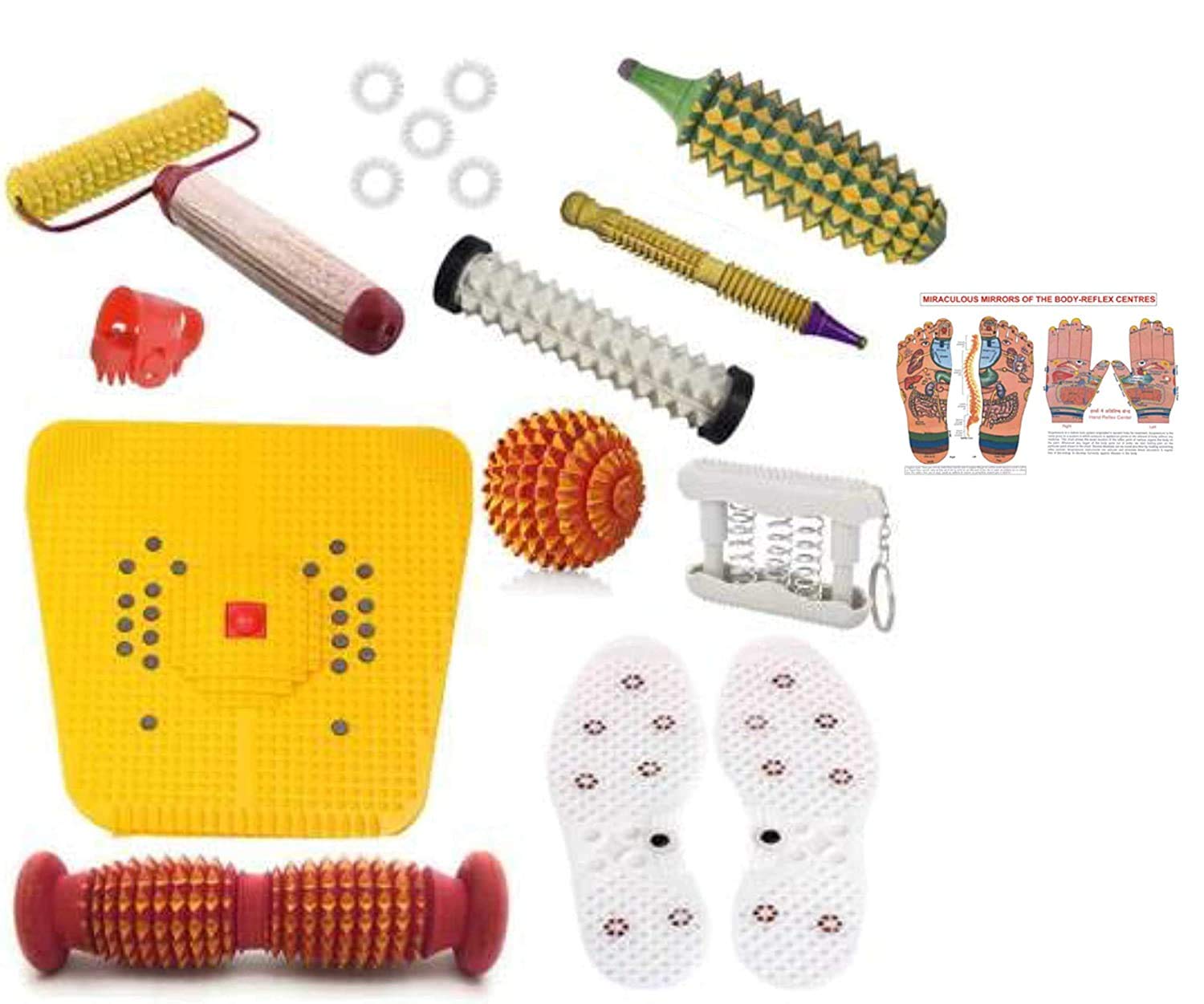 NETCLUB Acupressure Wooden Foot Roller Acupressure Magnetic Stress Mat Combo Kit fitness mat kit home gym with shoe shole (B08XBSH3FK) Amazon Price History, Amazon Price Tracker