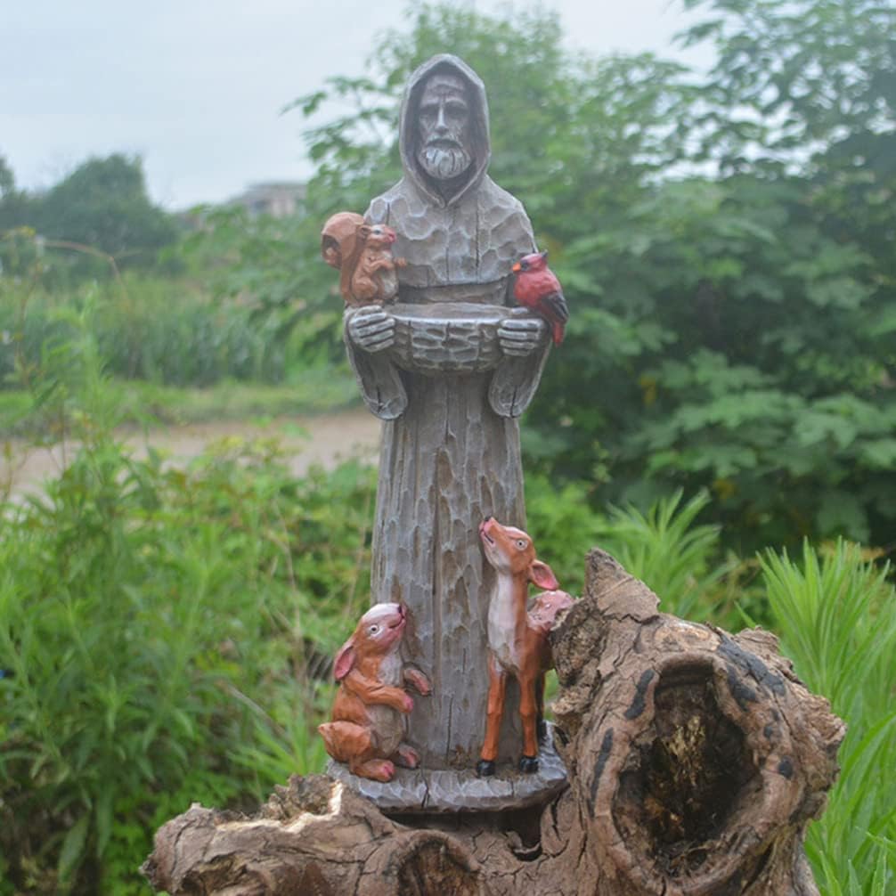 Buy Housoutil St Francis Bird Feeder Blessing Religious Garden Decor