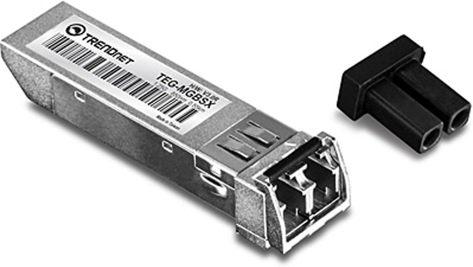 TRENDnet SFP Multi-Mode LC Module, Up to 550m (1804 Ft), Mini-GBIC, Hot Pluggable, IEEE 802.3z Gigabit Ethernet, Supports Up to 1.25 Gbps, Lifetime Protection, Silver, TEG-MGBSX