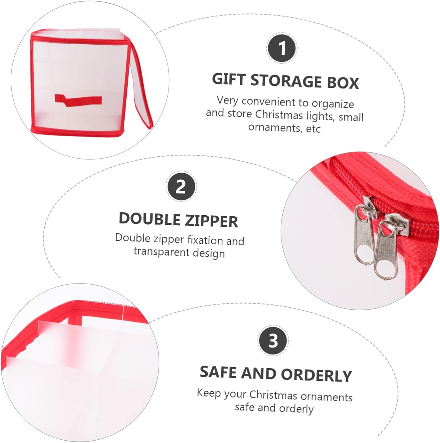 2pcs Christmas Storage Box Foldable Multilayer Organizer for Design for Easy Viewing for Christmas Tree and Decoration Storage