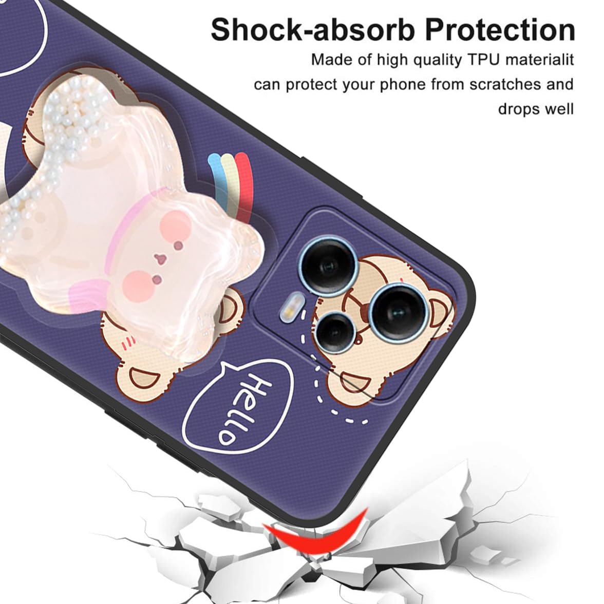 Custodia Cartoon Per Realme 11 PRO+/11 PRO 5G Con Supporto Liquido Rotante E Antishock - Morbida, Sottile E Anti-impronta