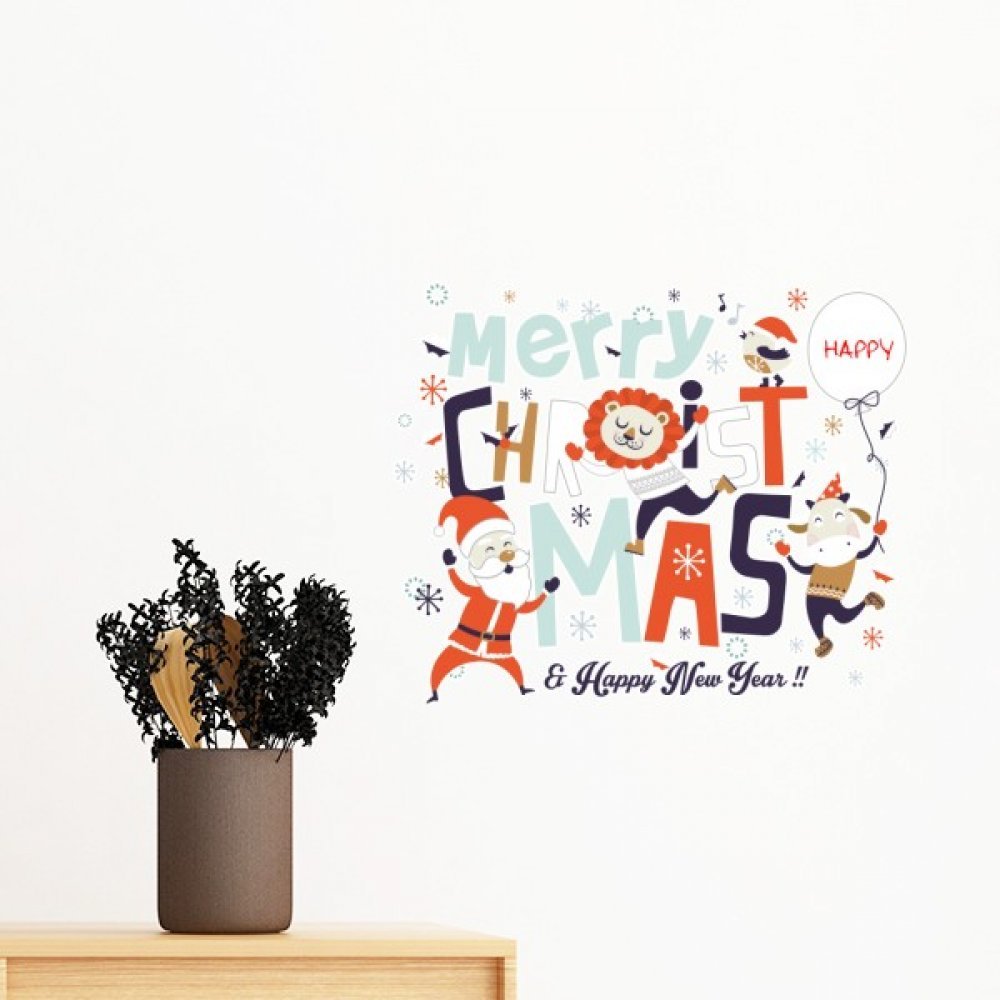 Sticker Arbre et Renne de Noël Amovible 60cm pour Décorer le Salon