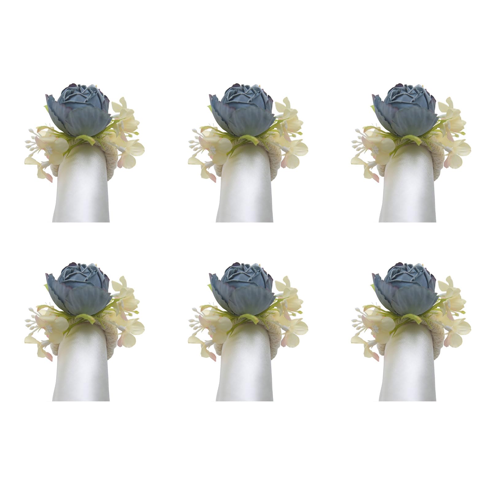 Of 6 Elegant Napkin Rings Artificial Flower Napkin Holder Elegant Table Adornment for Banquets and Gatherings Party Supplies