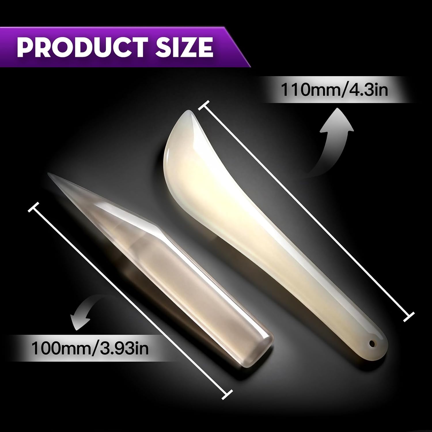 Natural Agate Knife Burnisher Jewelry Hand Polishing Tool White 4.3 inch Gold and Silver Agate Burnishing Tools Hand Jewelry