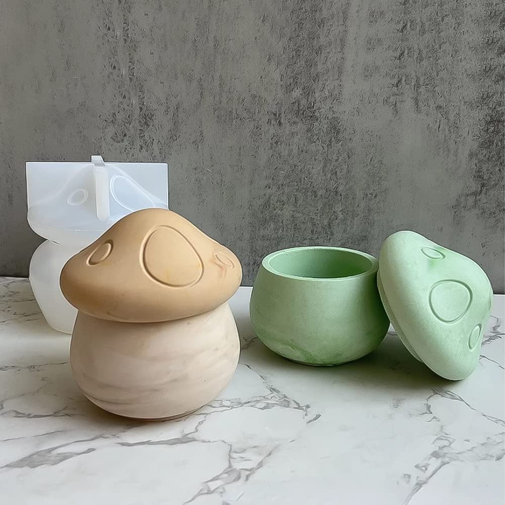 Bustlwor Moules En Silicone En Forme De Champignon Pour Résine, Moule En Résine Epoxy Pour Boîte à Bijoux, Moules En Résine Epoxy Pour Bricolage, Pour Boîte à Bijoux, Pots à Bonbons