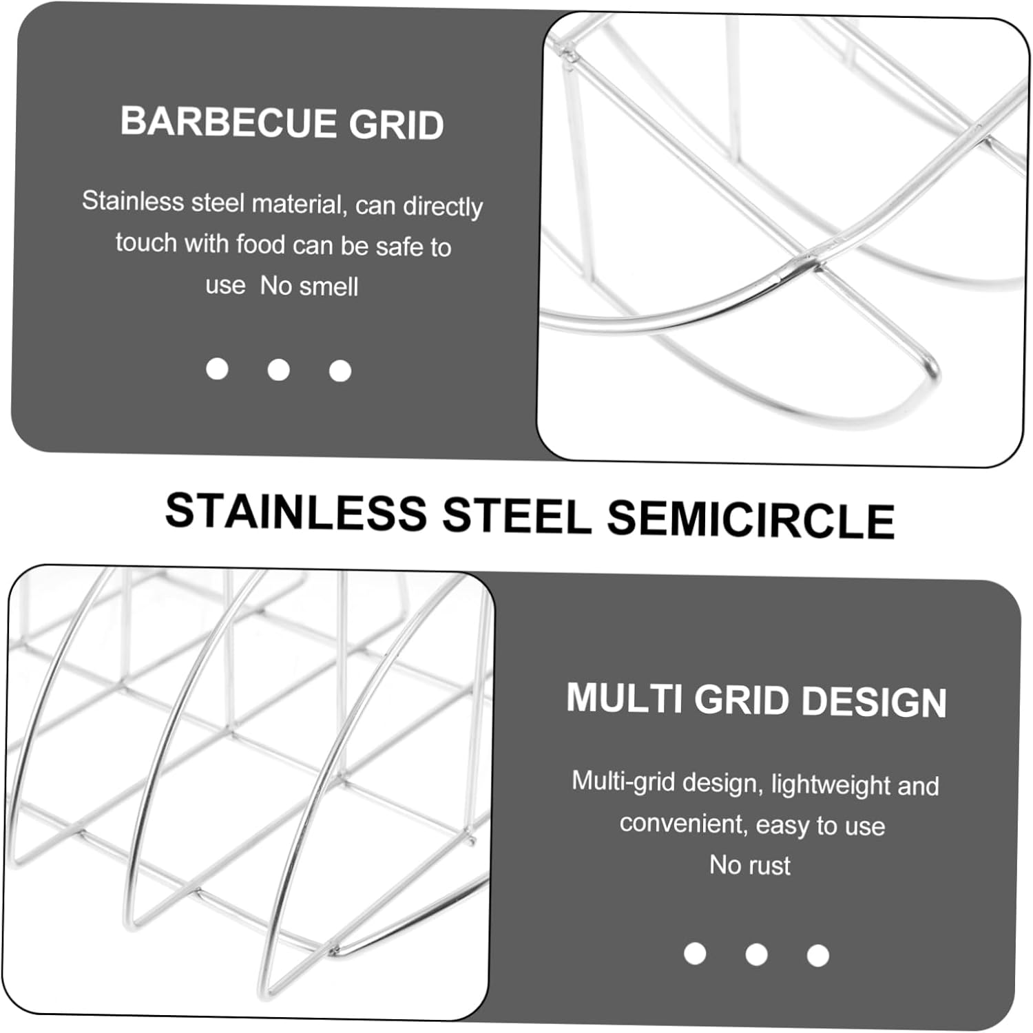 BBQ Grill Steak Barbecue Stand Stainless Steel Rack Roasting Rack Insert for Grilling Outdoor Cooking Dishwasher Safe