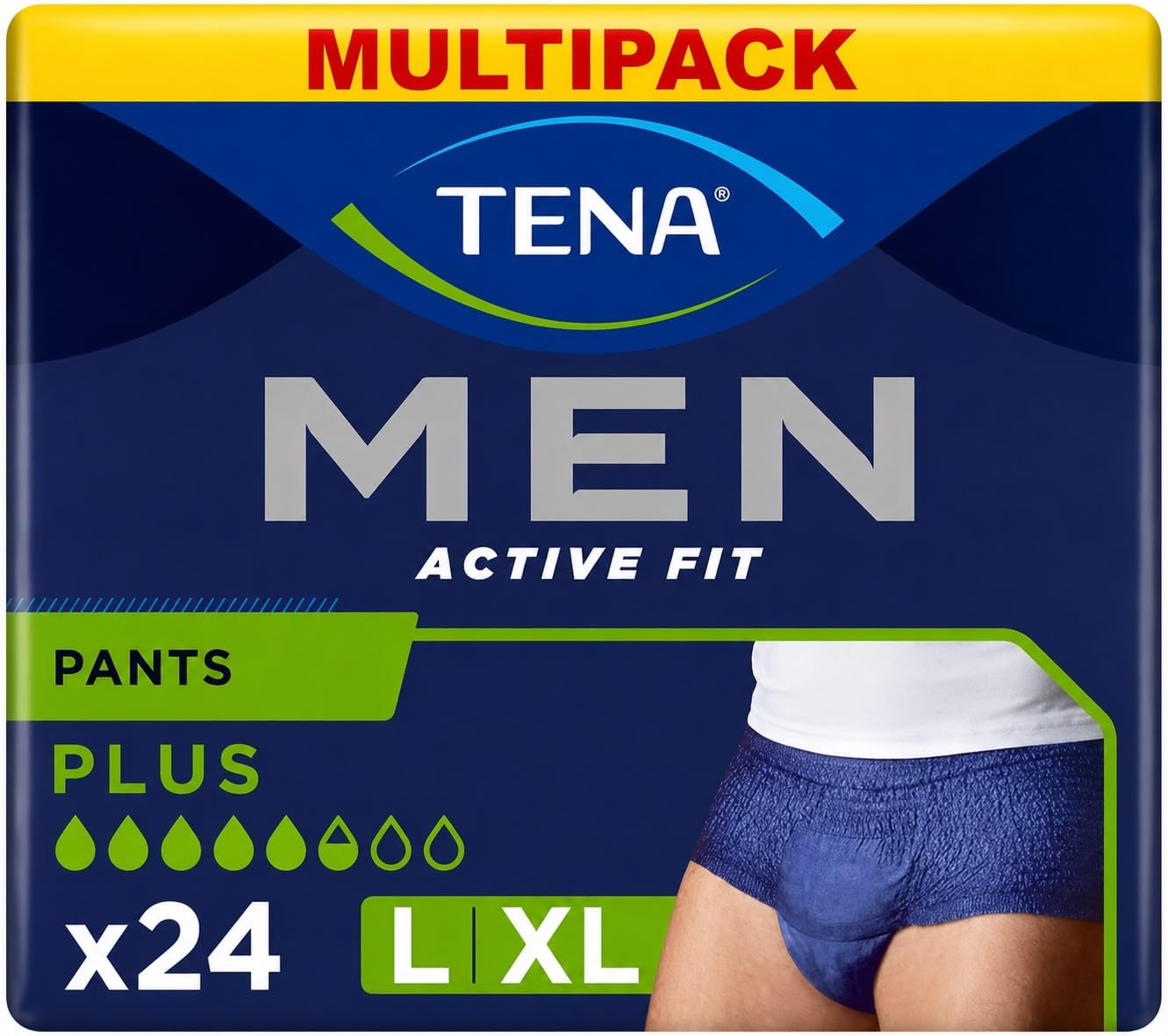 TENA MEN Adult Incontinence Underwear Style | Adult Diaper Pants Type Large/Extra Large Size (L/XL) | Waist Size 38-52 inch | 95-130cms | Active Fit Pants Normal | Secure absorption zone | 24 Units-image-26
