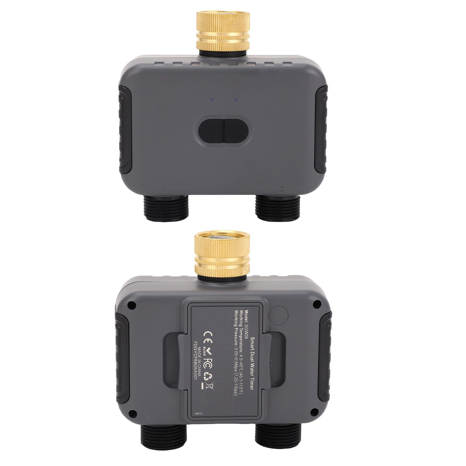 Jeffergarden Timer per Irrigazione, Timer per Irrigazione a 2 Zone in Ottone con Blocco Bambini Impermeabile IP55 e Ritardo Pioggia, Programmabile per Tubo da Giardino per del Prato e del Giardino