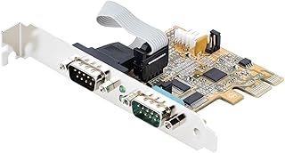 StarTech.com 2-Port PCI Express Serial Interface Card, Dual Port PCIe to RS232 (DB9) Serial Card, 16C1050 UART, Standard/Low Profile Brackets, COM Retention, for Windows/Linux (21050-PC-SERIAL-CARD)