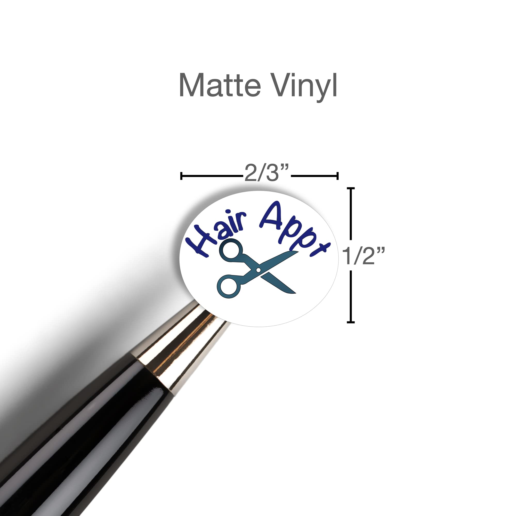 Hair Appointment Planner Stickers / 54 Fun Vinyl Stickers (1/2”) / Salon Day/Beauty Self Care Me Time/Essential Productivity Life Planner Stickers/Bujo Bullet Journaling (Matte Vinyl, 1 Sheet)